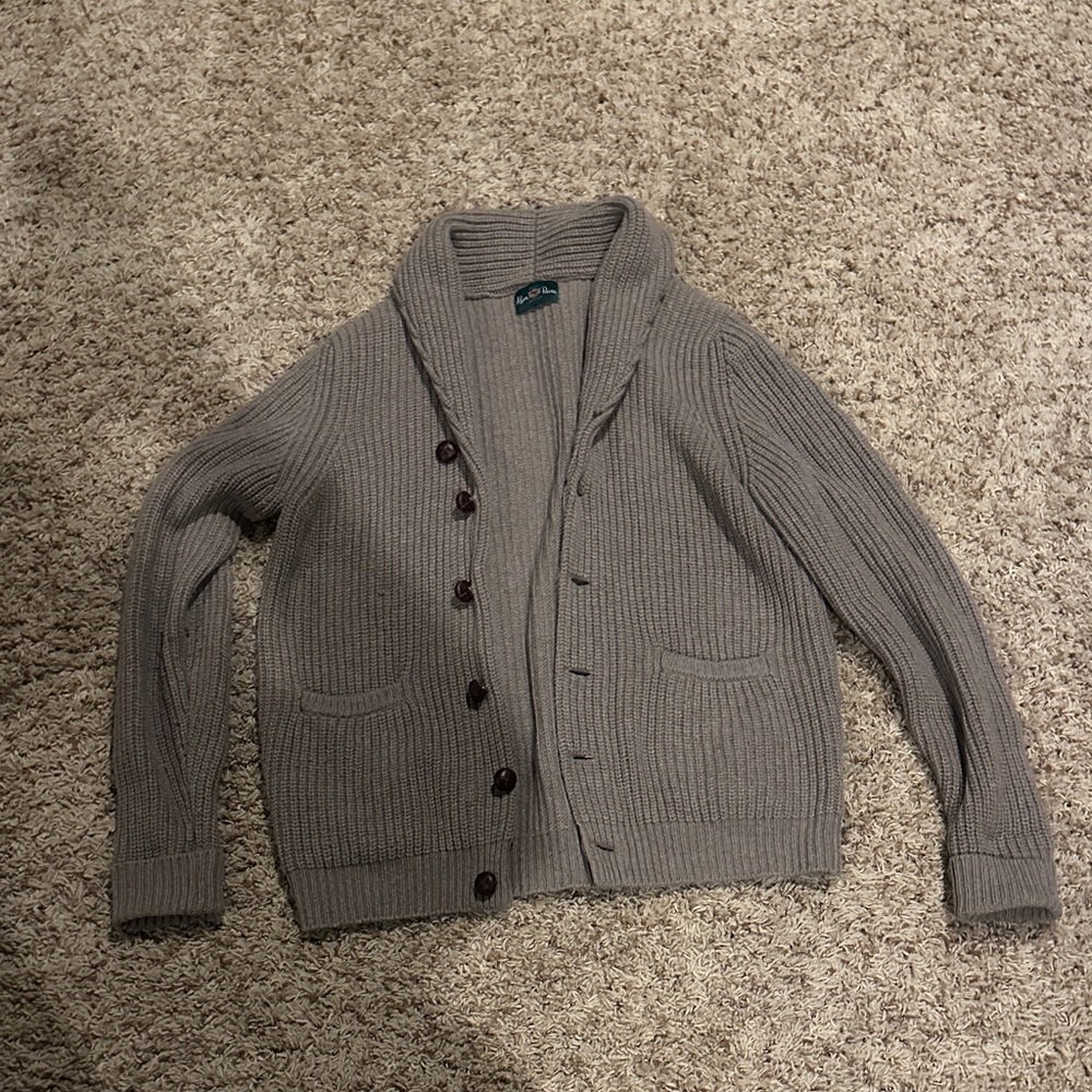 Men's Gray Cardigan Sweater